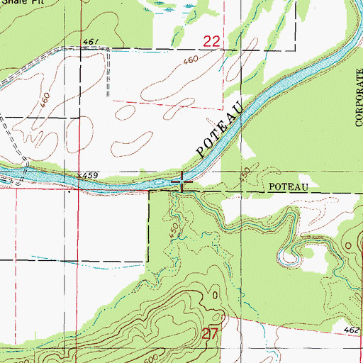Topographic Map of Morris Creek, OK