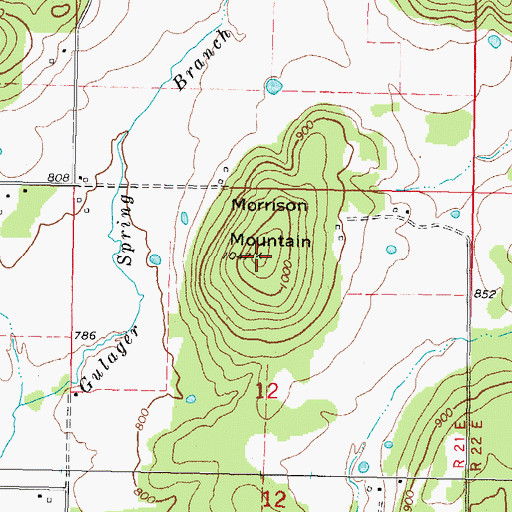Topographic Map of Morrison Mountain, OK
