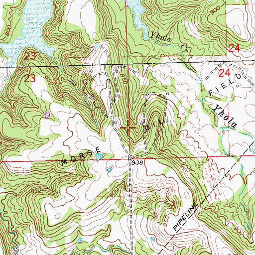 Topographic Map of Morse Oil Field, OK
