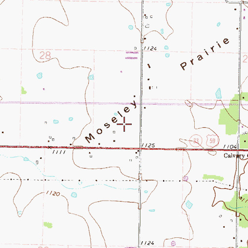 Topographic Map of Moseley Prairie, OK