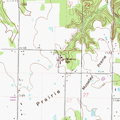 Topographic Map of Moseley Elementary School, OK