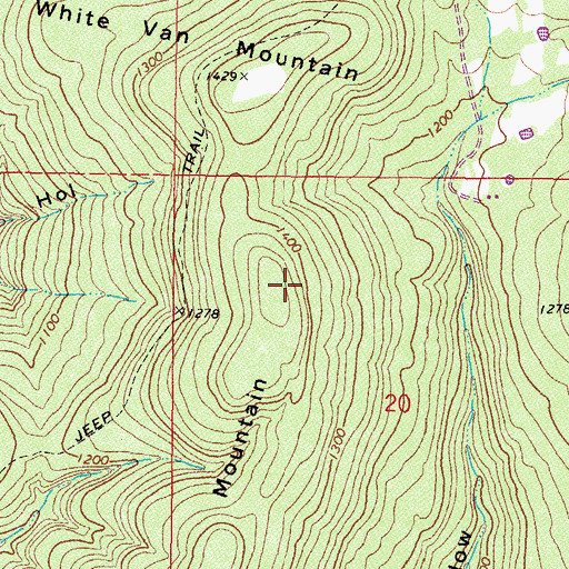 Topographic Map of Moten Mountain, OK
