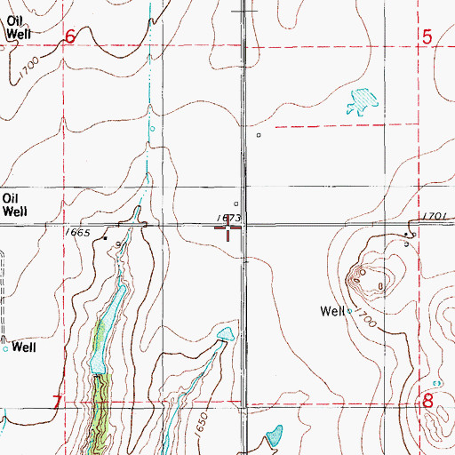 Topographic Map of Mound Valley School, OK