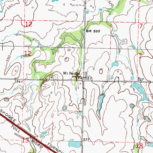 Topographic Map of Mount Bethel Church, OK