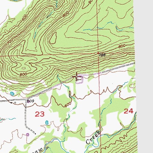 Topographic Map of Mount Olive Church, OK