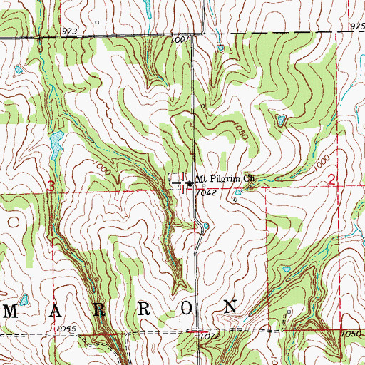 Topographic Map of Mount Pilgrim Church, OK
