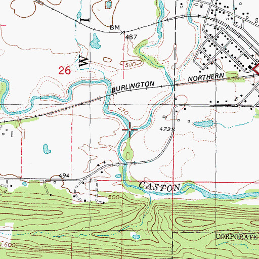 Topographic Map of Mountain Creek, OK