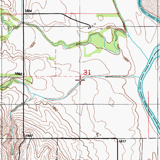 Topographic Map of Mouse Hollow, OK