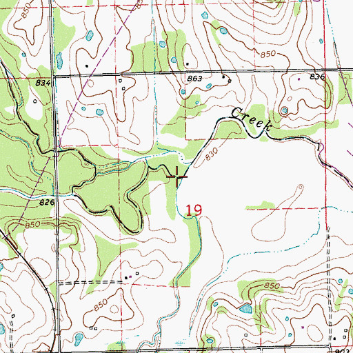 Topographic Map of Mud Creek, OK