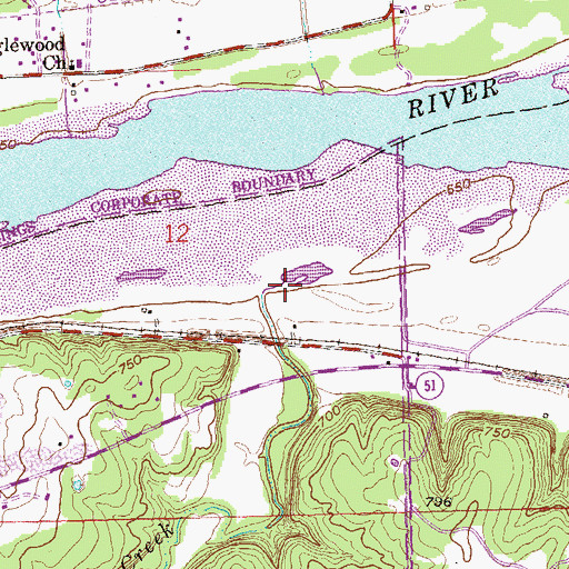 Topographic Map of Mud Creek, OK