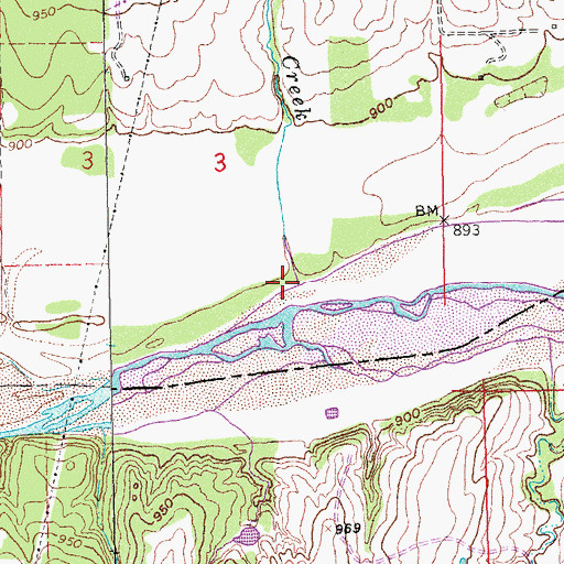 Topographic Map of Mud Flat Creek, OK