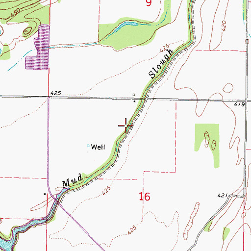 Topographic Map of Mud Slough, OK