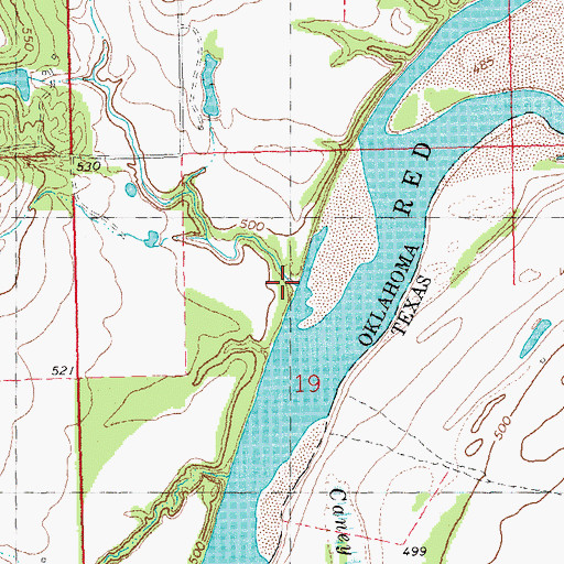 Topographic Map of Muddy Creek, OK