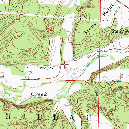 Topographic Map of Mulberry Hollow, OK