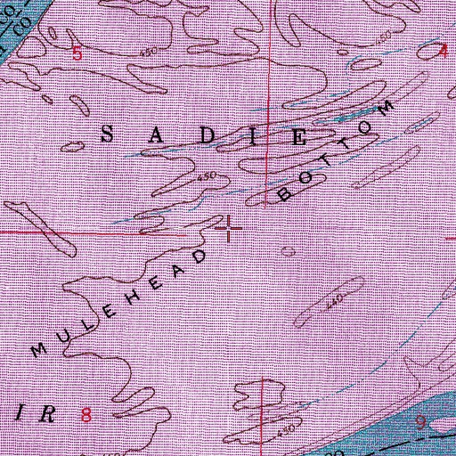 Topographic Map of Mulehead Bottom, OK