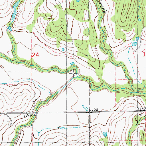 Topographic Map of Murray Creek, OK