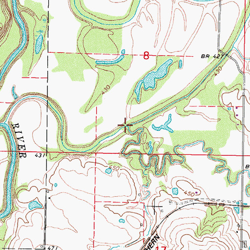Topographic Map of Nail Creek, OK