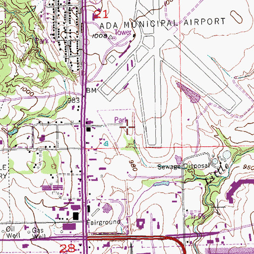 Topographic Map of Napier High School, OK
