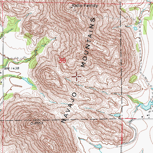 Topographic Map of Navajo Mountains, OK