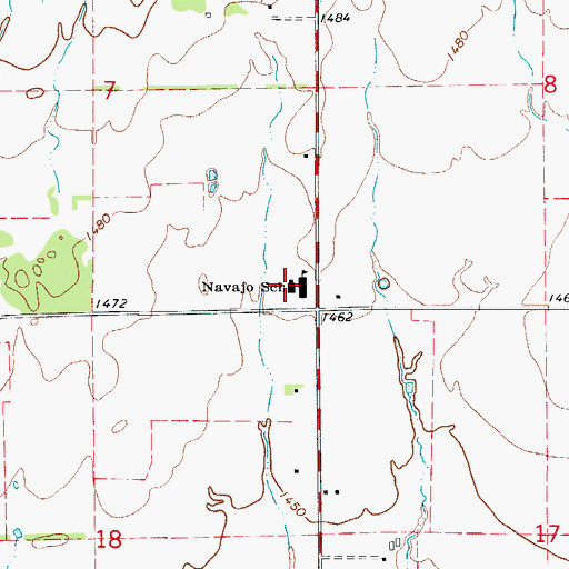 Topographic Map of Navajo Elementary School, OK