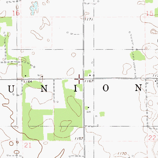 Topographic Map of Nazarene Chapel, OK
