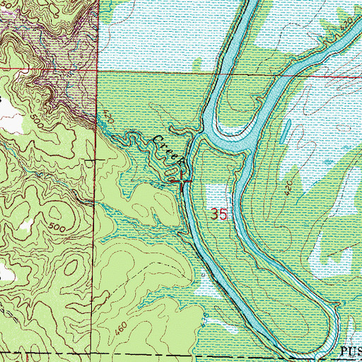 Topographic Map of Negro Creek, OK