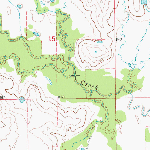Topographic Map of Negro Creek, OK