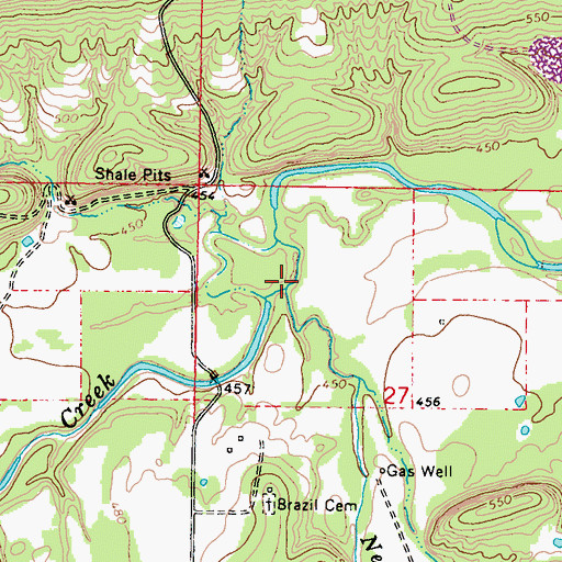 Topographic Map of Mack Watson Creek, OK