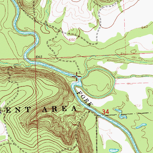 Topographic Map of Negro Creek, OK