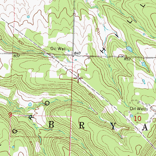 Topographic Map of Negro Hills, OK