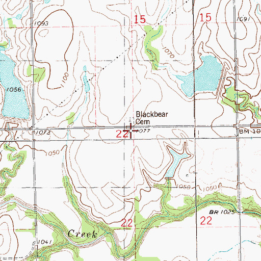 Topographic Map of New Bethany Church, OK