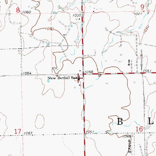 Topographic Map of New Bethel School, OK