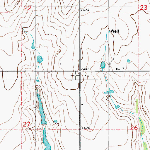 Topographic Map of New Harmony Church, OK