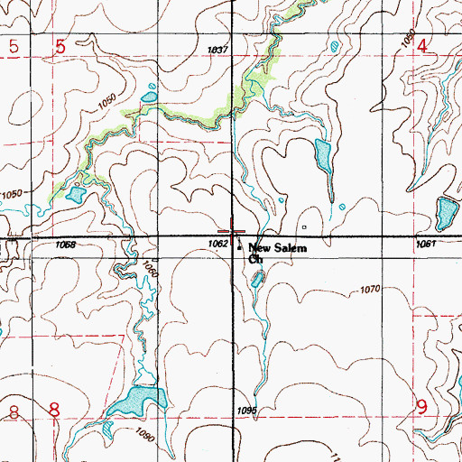 Topographic Map of New Salem Church, OK