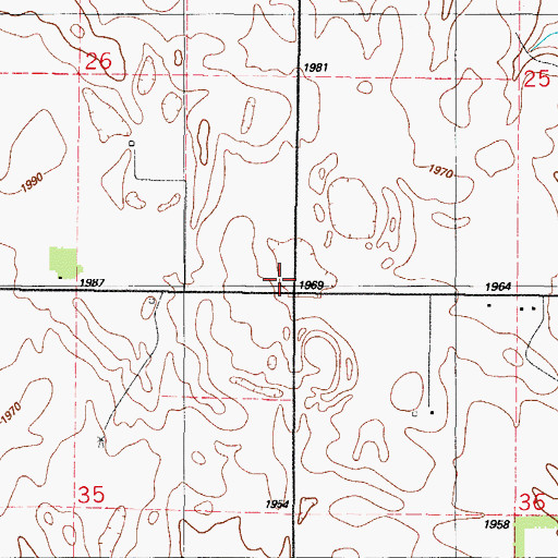 Topographic Map of New Victory Church, OK