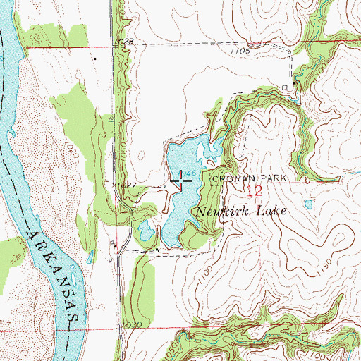 Topographic Map of Newkirk Lake, OK