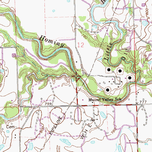 Topographic Map of Nicicola Creek, OK
