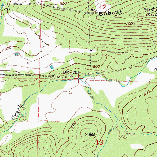 Topographic Map of Nick Brown Creek, OK
