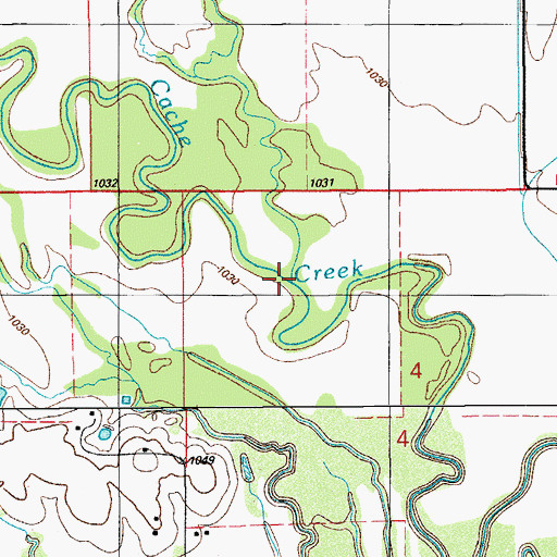 Topographic Map of Ninemile Creek, OK