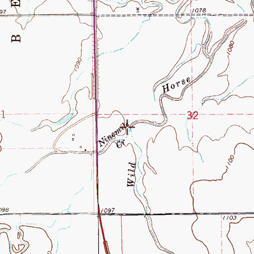 Topographic Map of Ninemile Creek, OK
