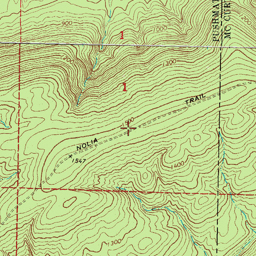 Topographic Map of Nolia Trail, OK