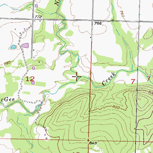 Topographic Map of Nolleytuby Creek, OK
