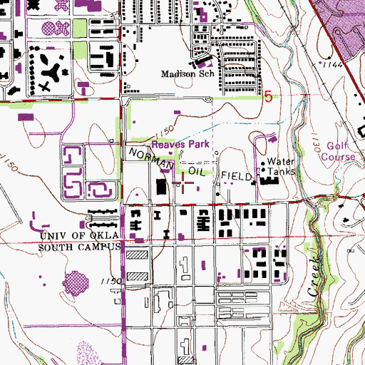 Topographic Map of Norman Oil Field, OK