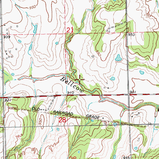 Topographic Map of North Bellcow Creek, OK