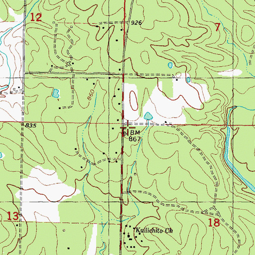 Topographic Map of North Bethel School, OK