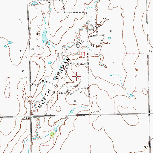 Topographic Map of North Braman Oil Field, OK