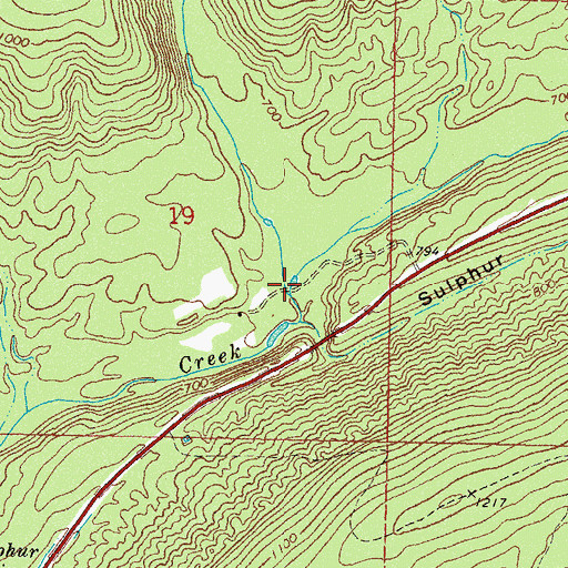 Topographic Map of North Cedar Creek, OK