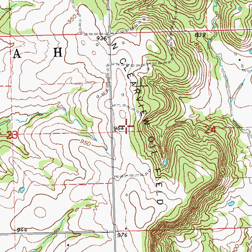 Topographic Map of North Clearview Oil Field, OK