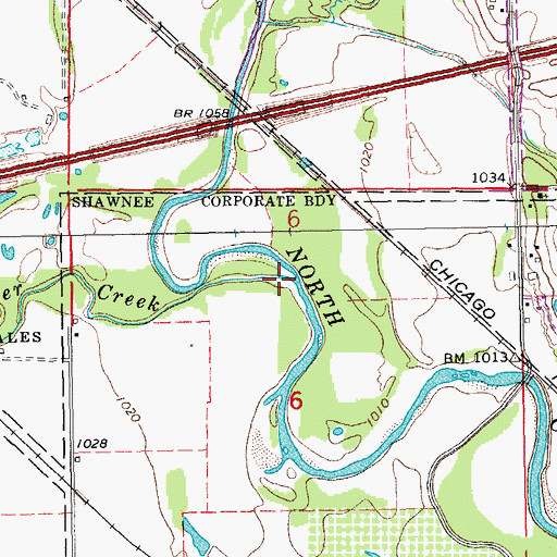 Topographic Map of North Deer Creek, OK