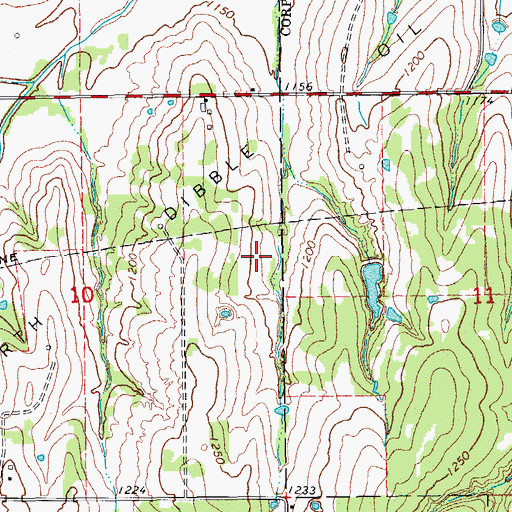 Topographic Map of North Dibble Oil Field, OK